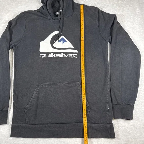 Vintage Quiksilver Hoodie Mens Large Black Pullover Skate Surfer Sweatshirt Y2K - Picture 6 of 14